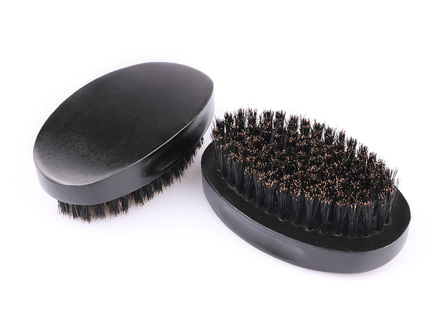 Wooden Small Beard Brush Wild Boar Bristle
